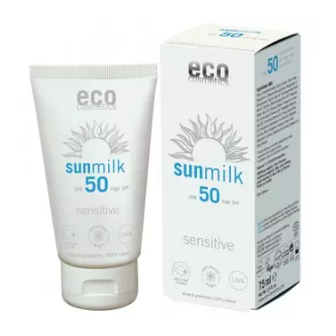 eco cosmetics -  Eco Cosmetics Mleczko na słońce z granatem i maliną SPF 50 - Sensitive, 75 ml 